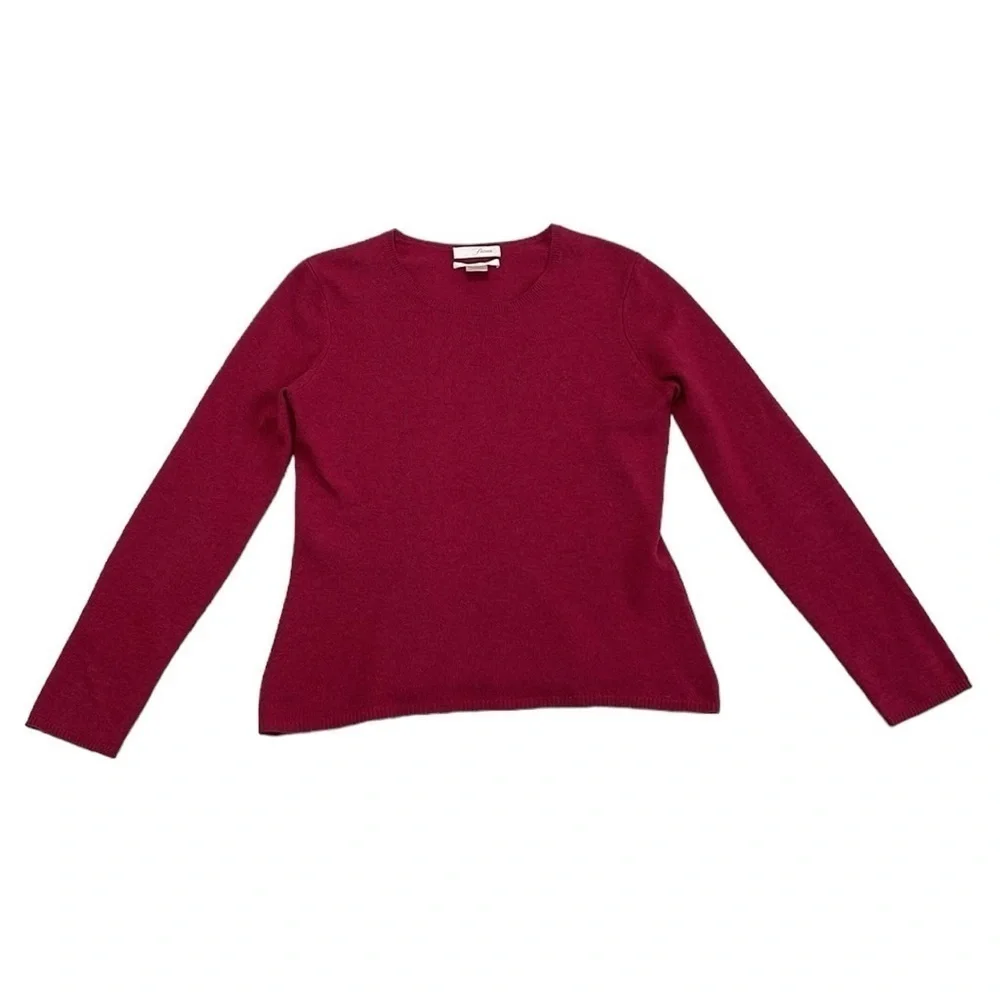 Fiona Sweater Women's M Medium Red 100% Cashmere Lightweight Pullover
